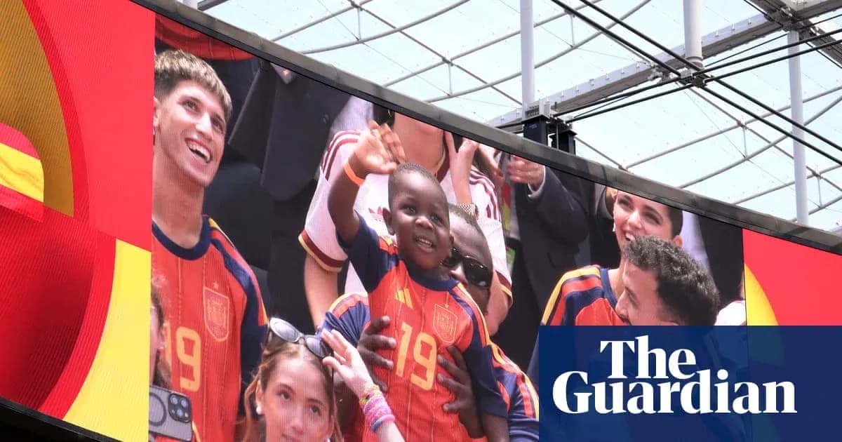 Fans celebrating together in Spain jerseys Fans celebrating together in Spain jerseys