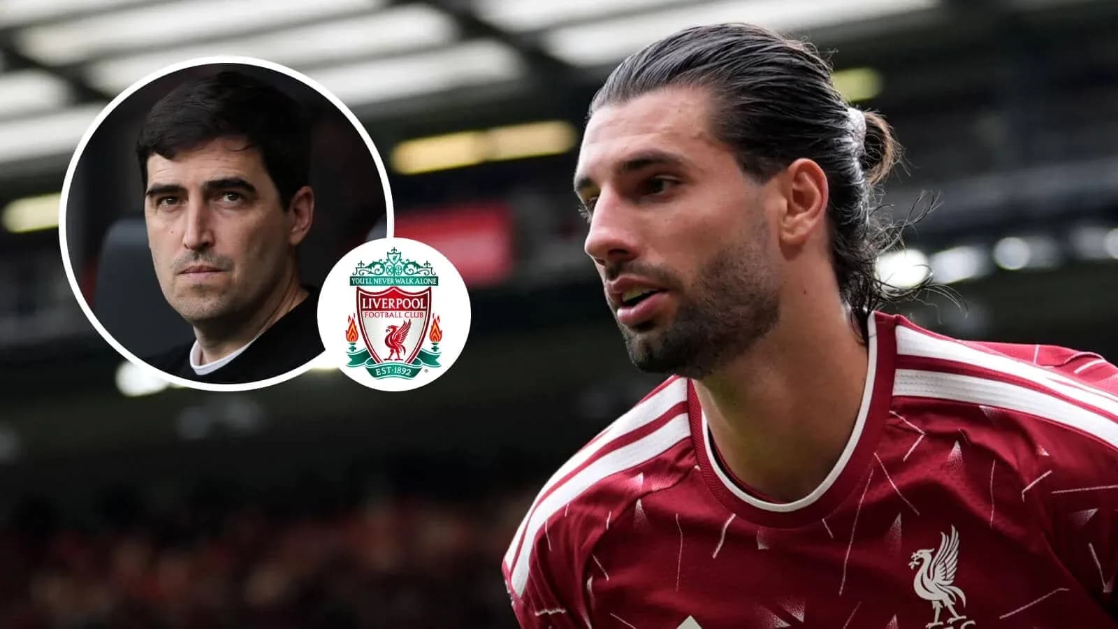 Liverpool player in red kit during match action Liverpool player in red kit during match action