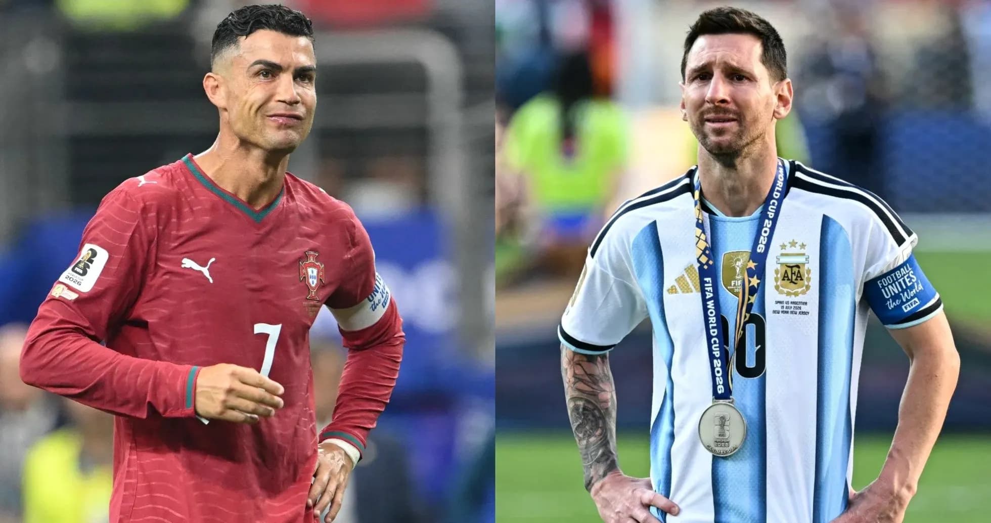 Cristiano Ronaldo and Lionel Messi during match Cristiano Ronaldo and Lionel Messi during match