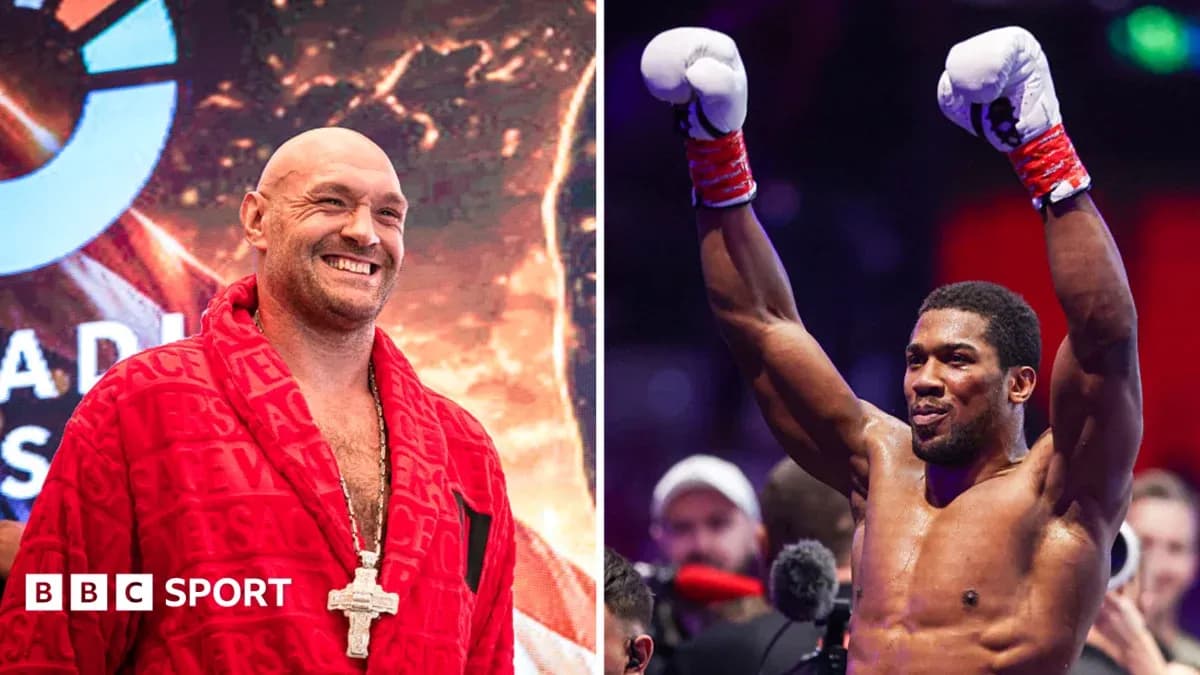 Tyson Fury and Anthony Joshua at boxing event Tyson Fury and Anthony Joshua at boxing event