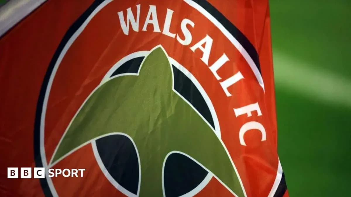 Walsall FC flag displayed at stadium Walsall FC flag displayed at stadium