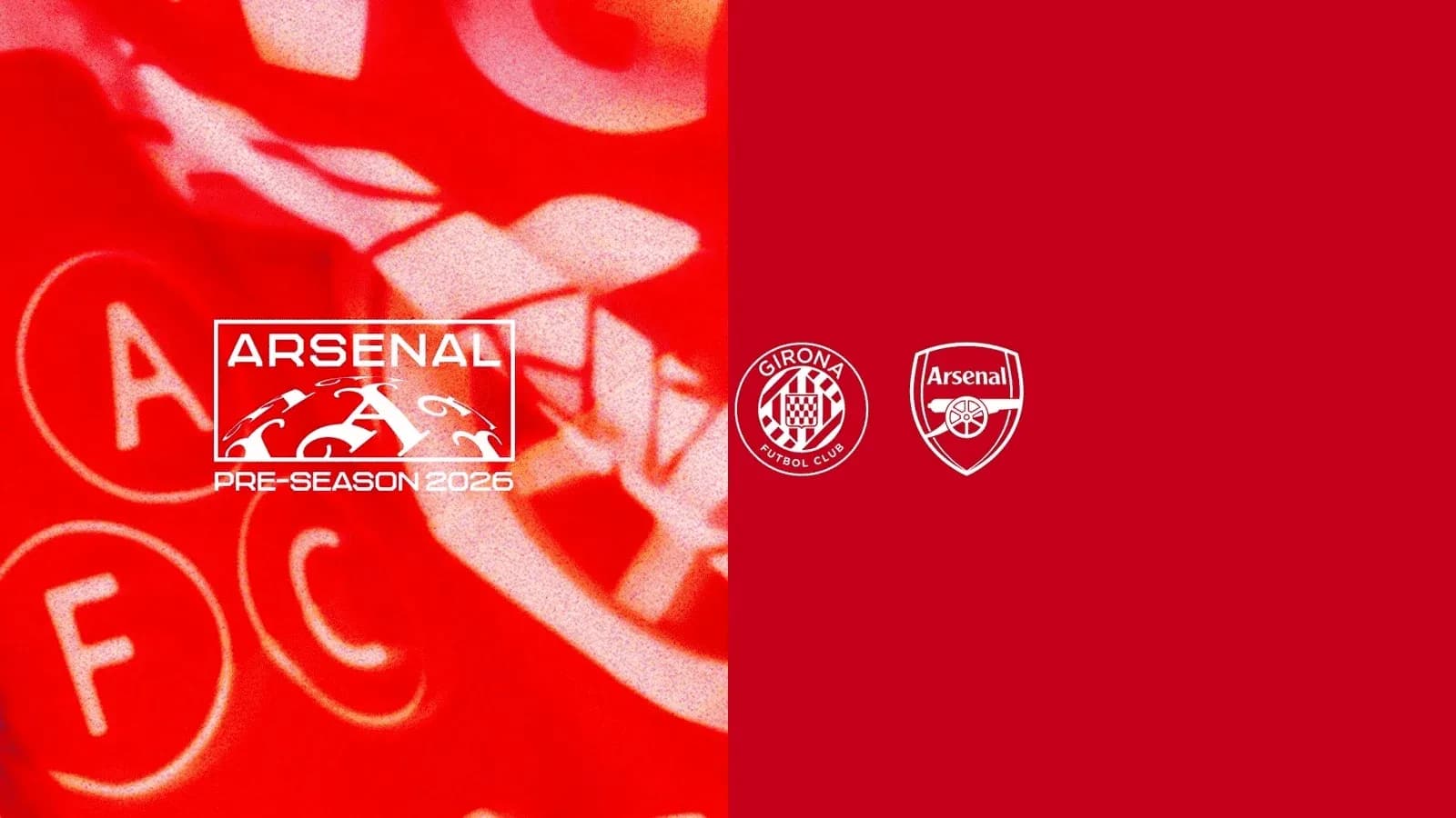 Arsenal and Girona logos for pre-season 2026 Arsenal and Girona logos for pre-season 2026