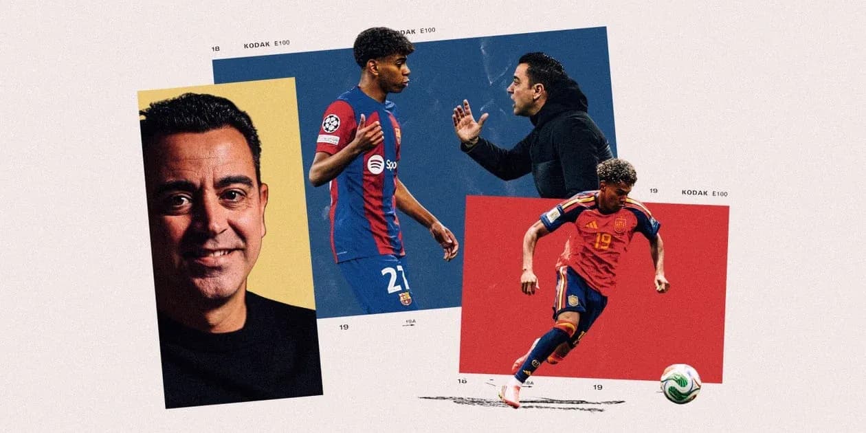 Xavi Hernández and player in Barcelona and Spain kits Xavi Hernández and player in Barcelona and Spain kits
