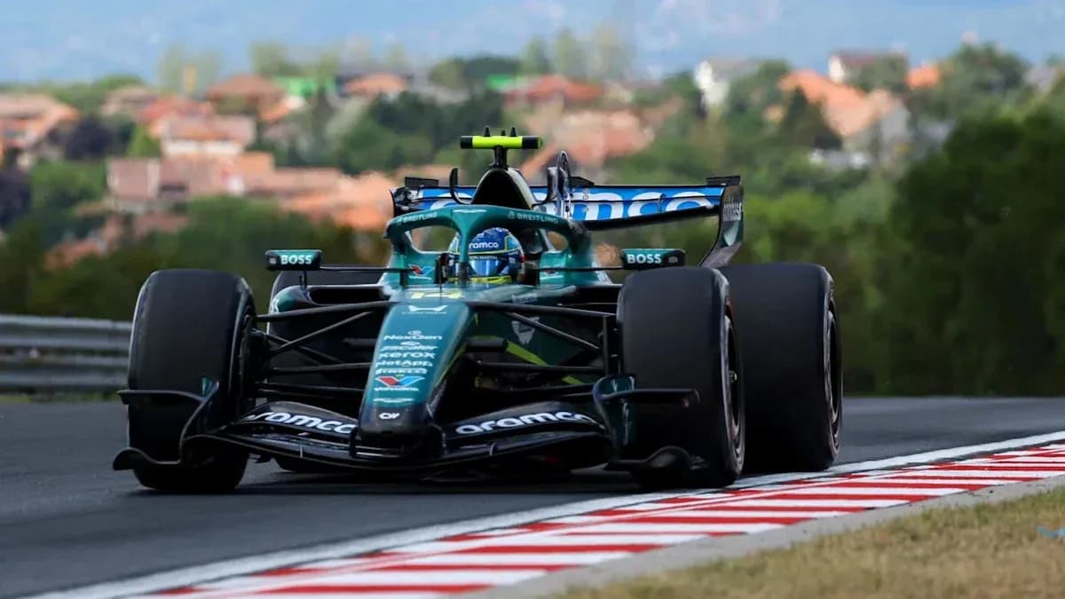 Formula 1 car racing on track during event Formula 1 car racing on track during event