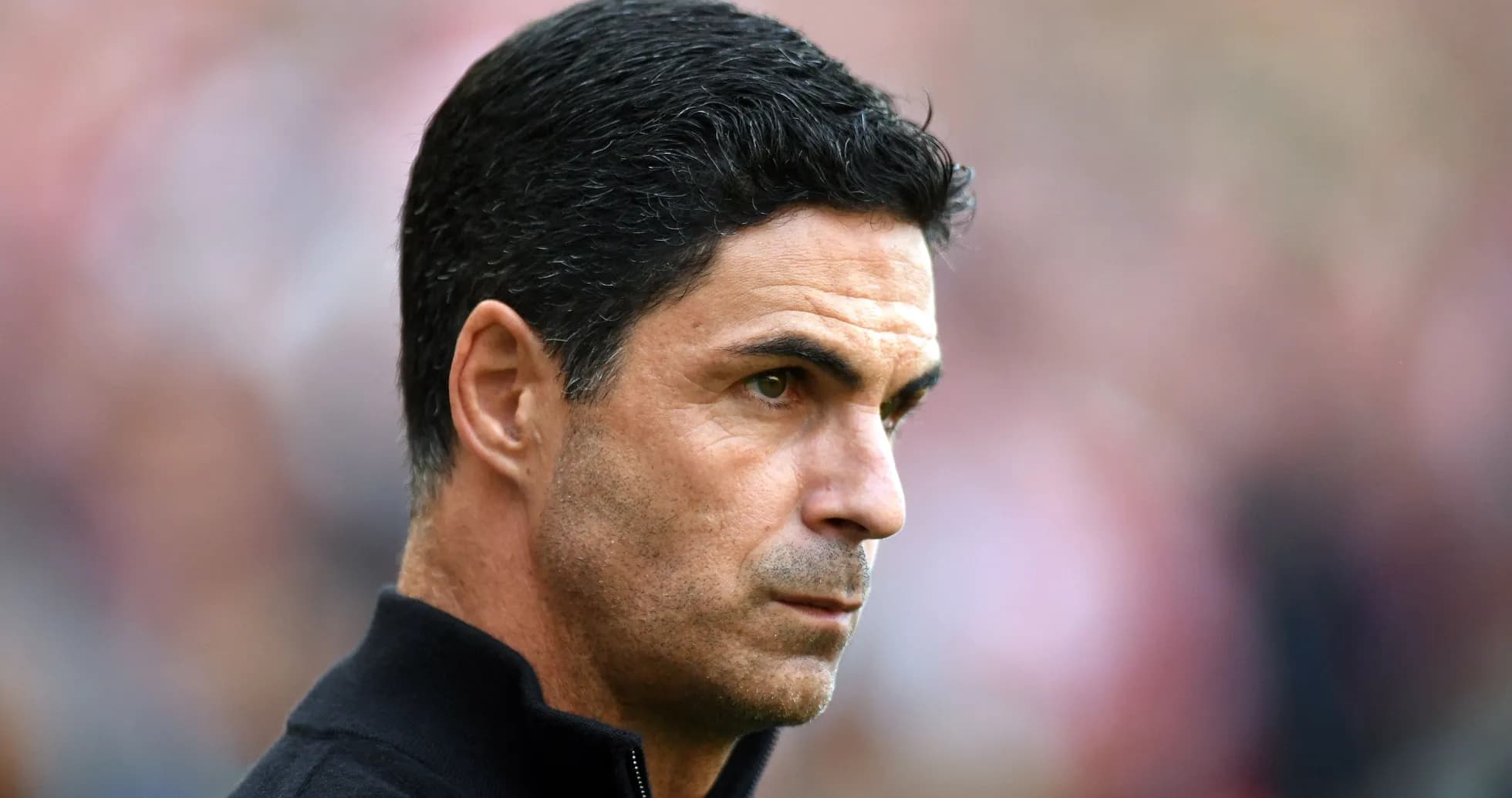Mikel Arteta observing the match from the sidelines Mikel Arteta observing the match from the sidelines