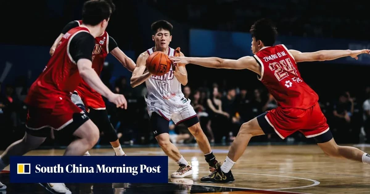 Two players contesting for the basketball during game Two players contesting for the basketball during game