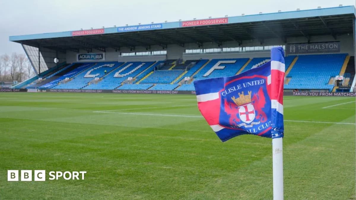 Carlisle United corner flag at stadium Carlisle United corner flag at stadium