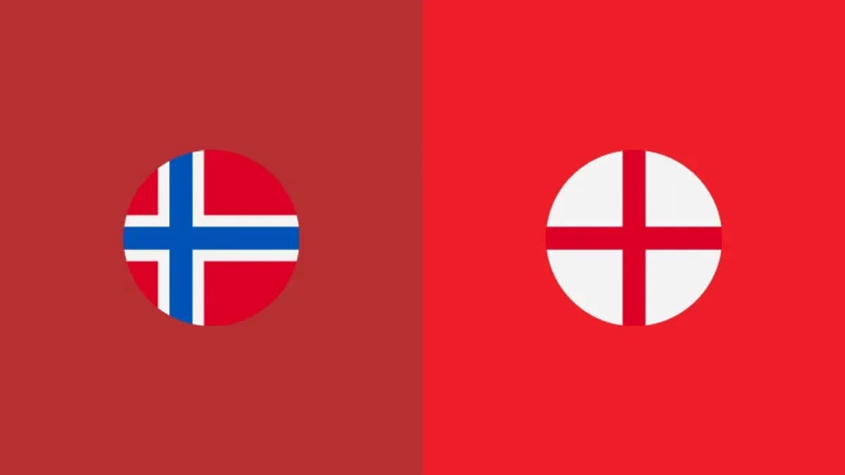 Norwegian and English flags side by side Norwegian and English flags side by side