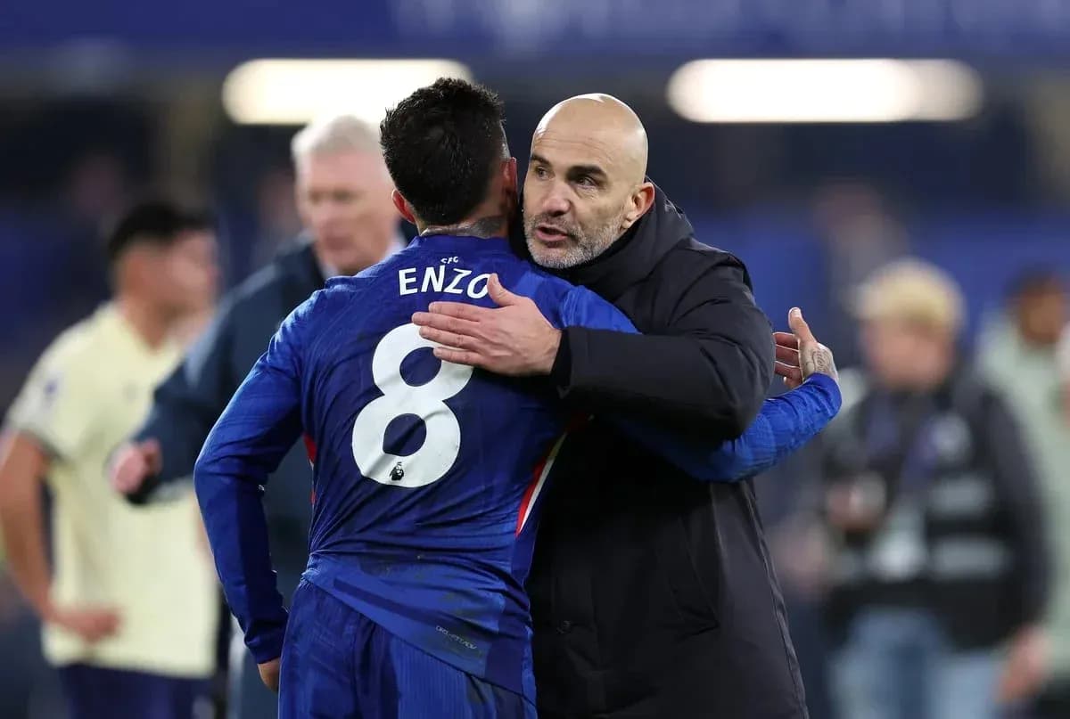 Enzo hugging coach after match at stadium Enzo hugging coach after match at stadium