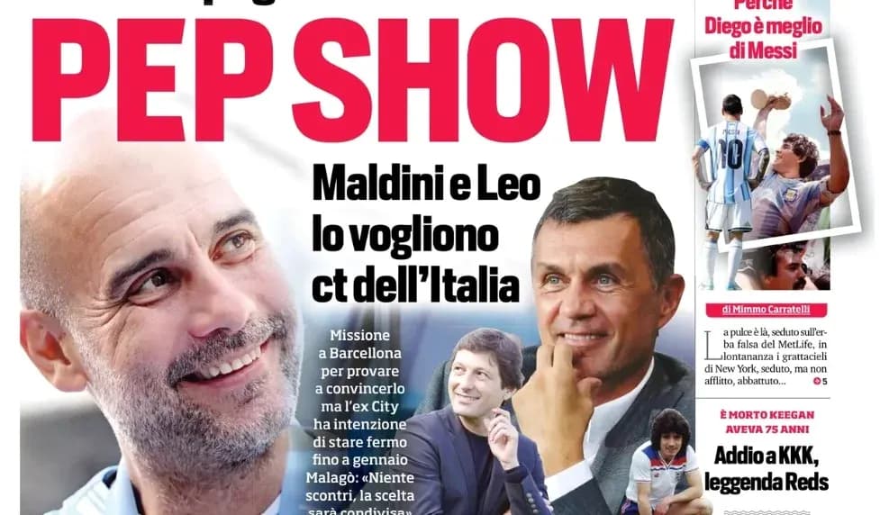 Pep Guardiola smiling on sports magazine cover Pep Guardiola smiling on sports magazine cover