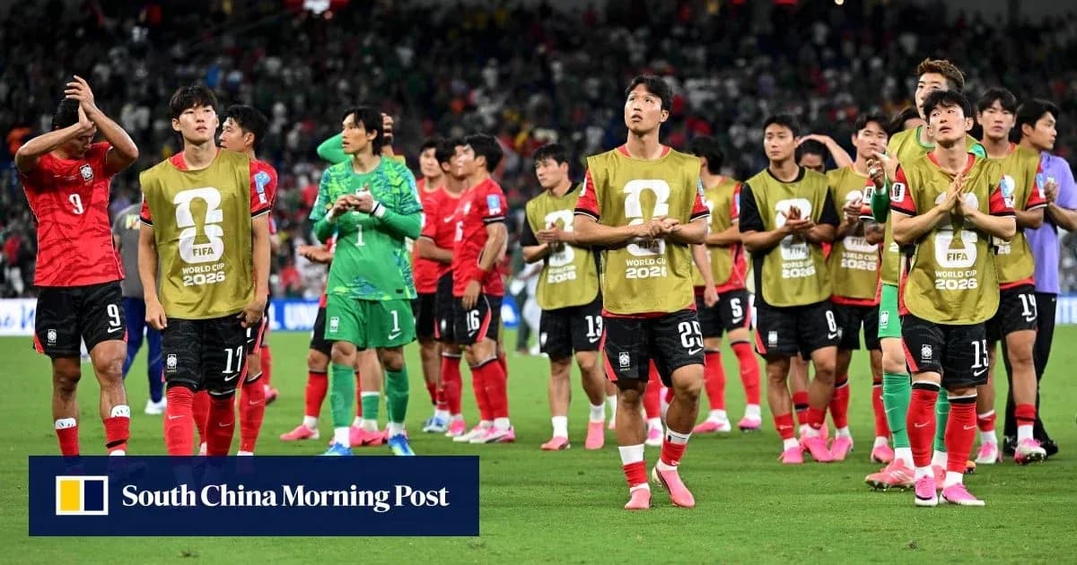 Korean players acknowledging fans after match Korean players acknowledging fans after match