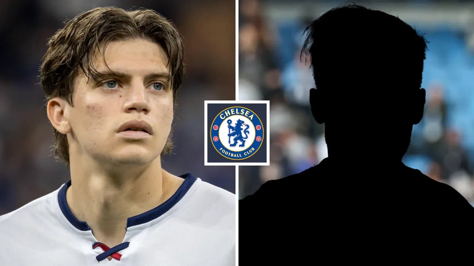 Futbolchi Chelsea logosi bilan tasvirlangan Futbolchi Chelsea logosi bilan tasvirlangan