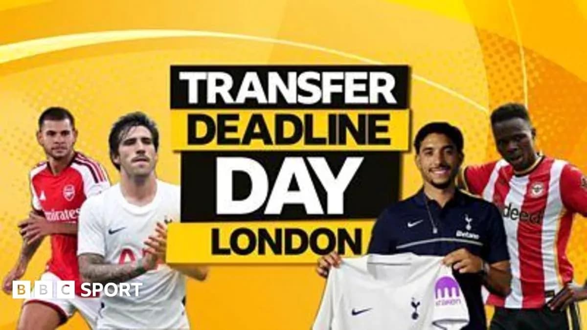Transfer deadline day graphic featuring London teams Transfer deadline day graphic featuring London teams