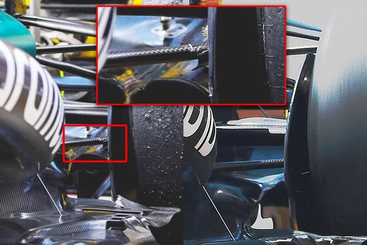 Close-up of Formula 1 car components and details Close-up of Formula 1 car components and details