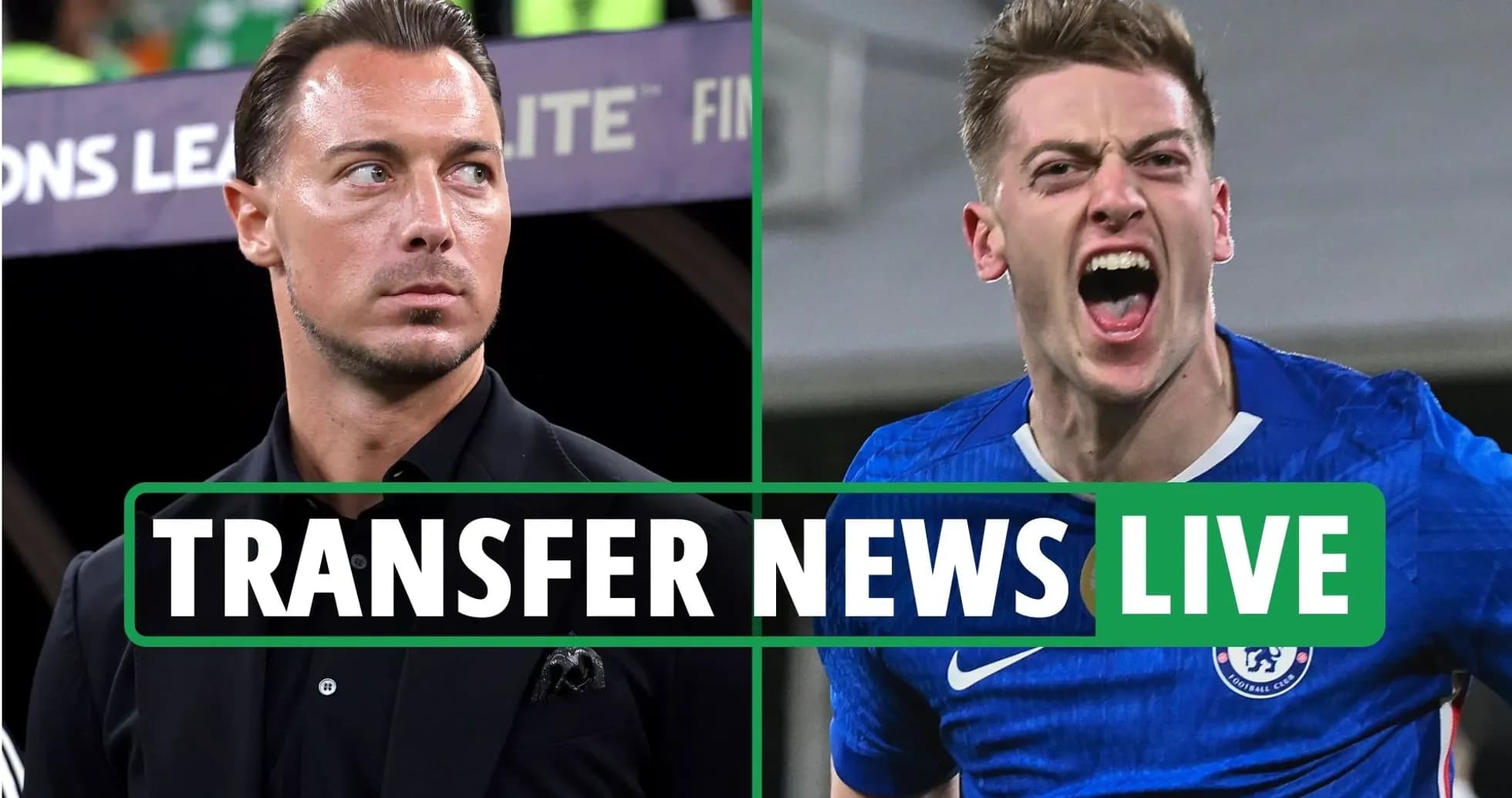 Transfer news graphic with player reactions Transfer news graphic with player reactions