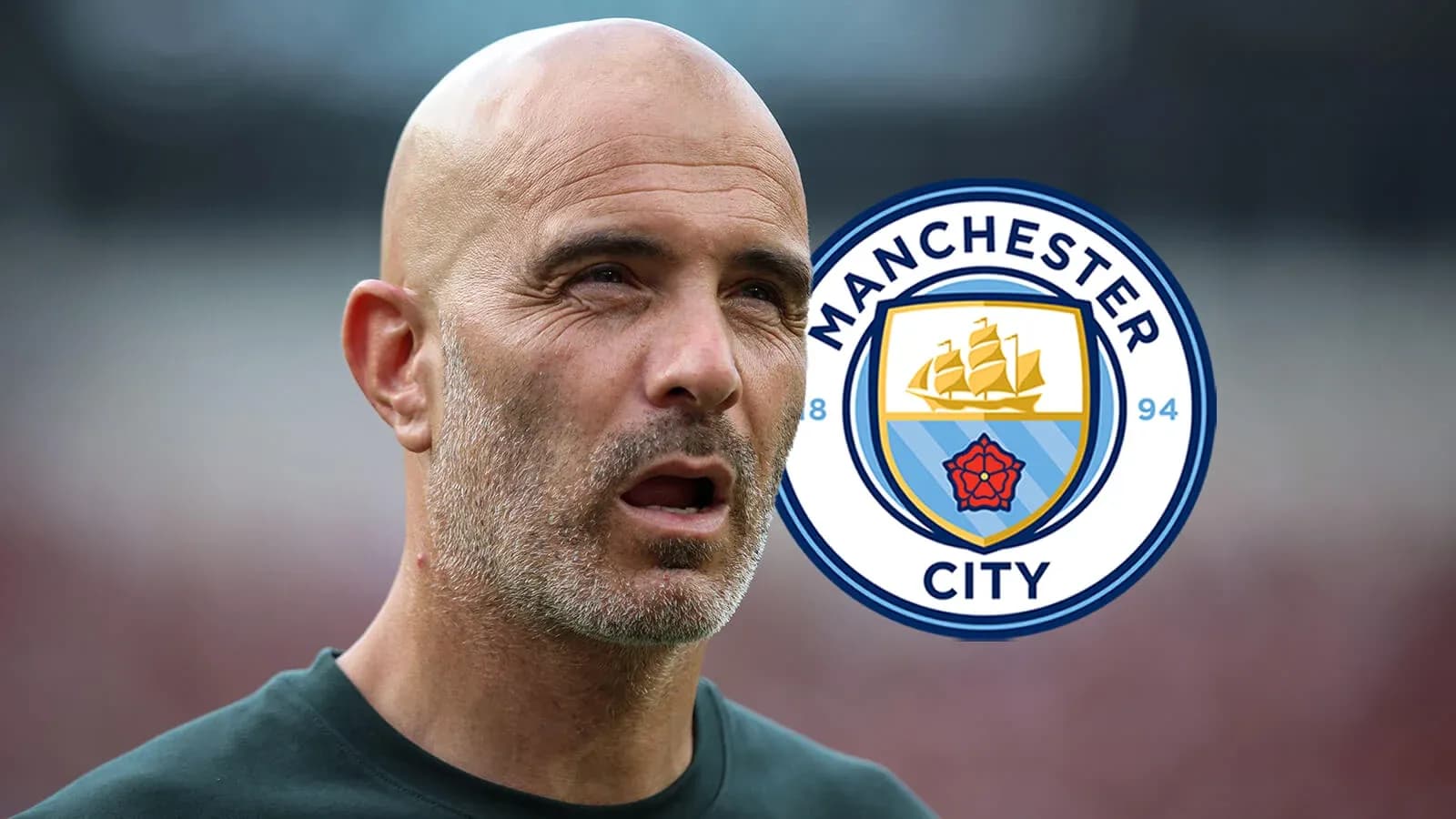 Trener Manchester City yuz ifodasi bilan Trener Manchester City yuz ifodasi bilan