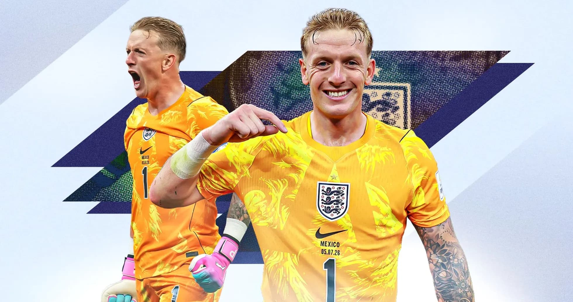 Goalkeeper celebrating in England's yellow kit Goalkeeper celebrating in England's yellow kit