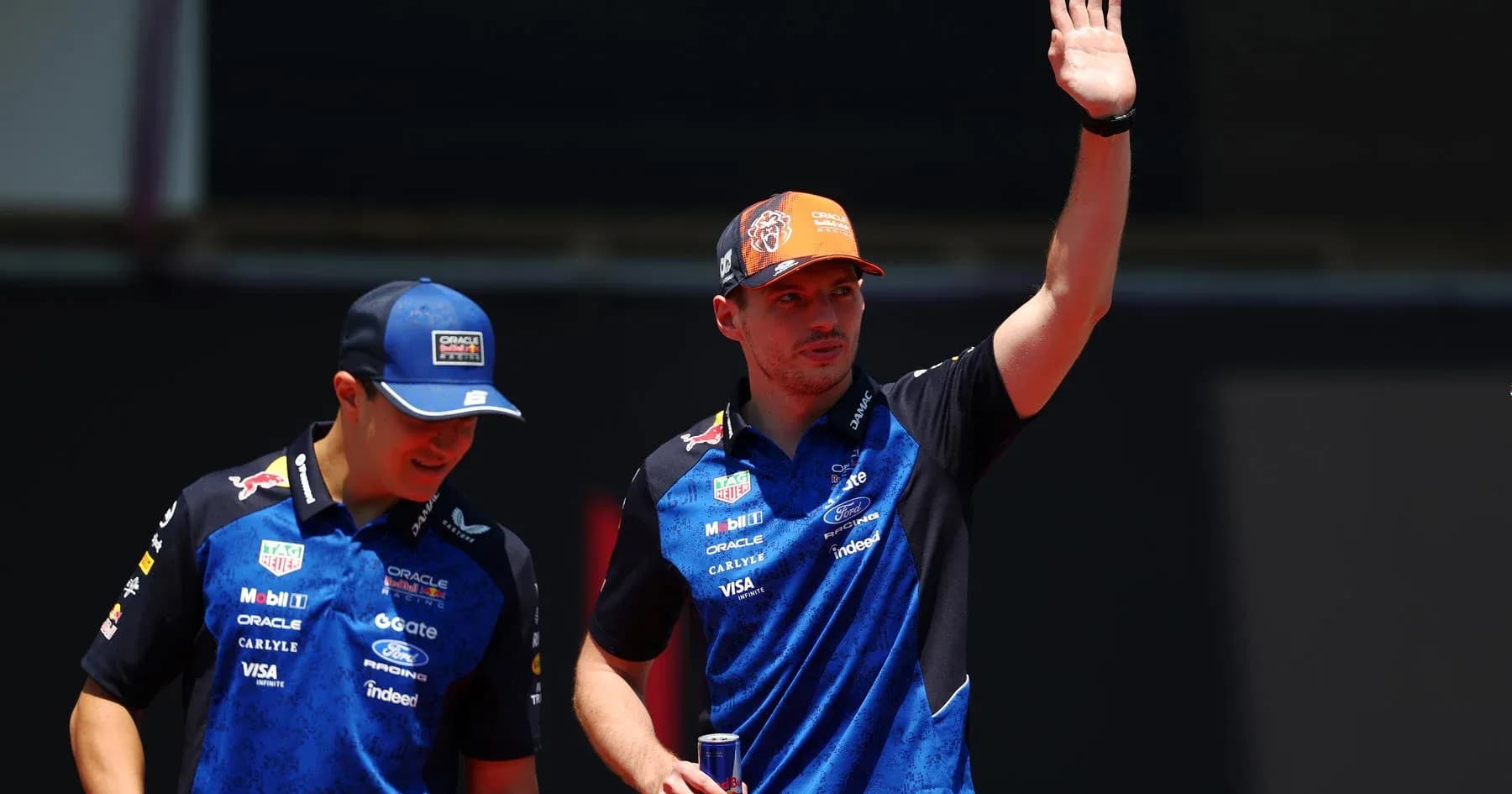 Formula 1 drivers greeting fans at event Formula 1 drivers greeting fans at event