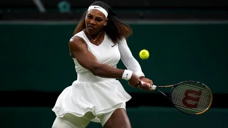 Tennis player hitting a backhand stroke Tennis player hitting a backhand stroke