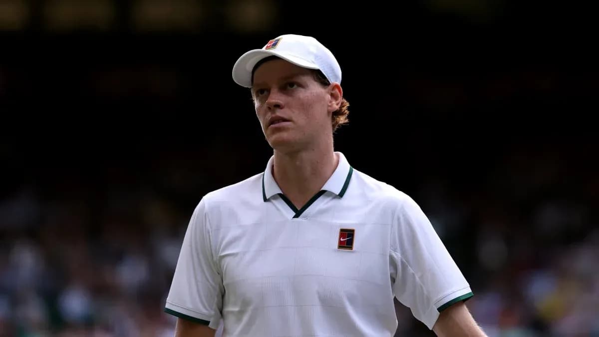Tennis player on court during Wimbledon match Tennis player on court during Wimbledon match