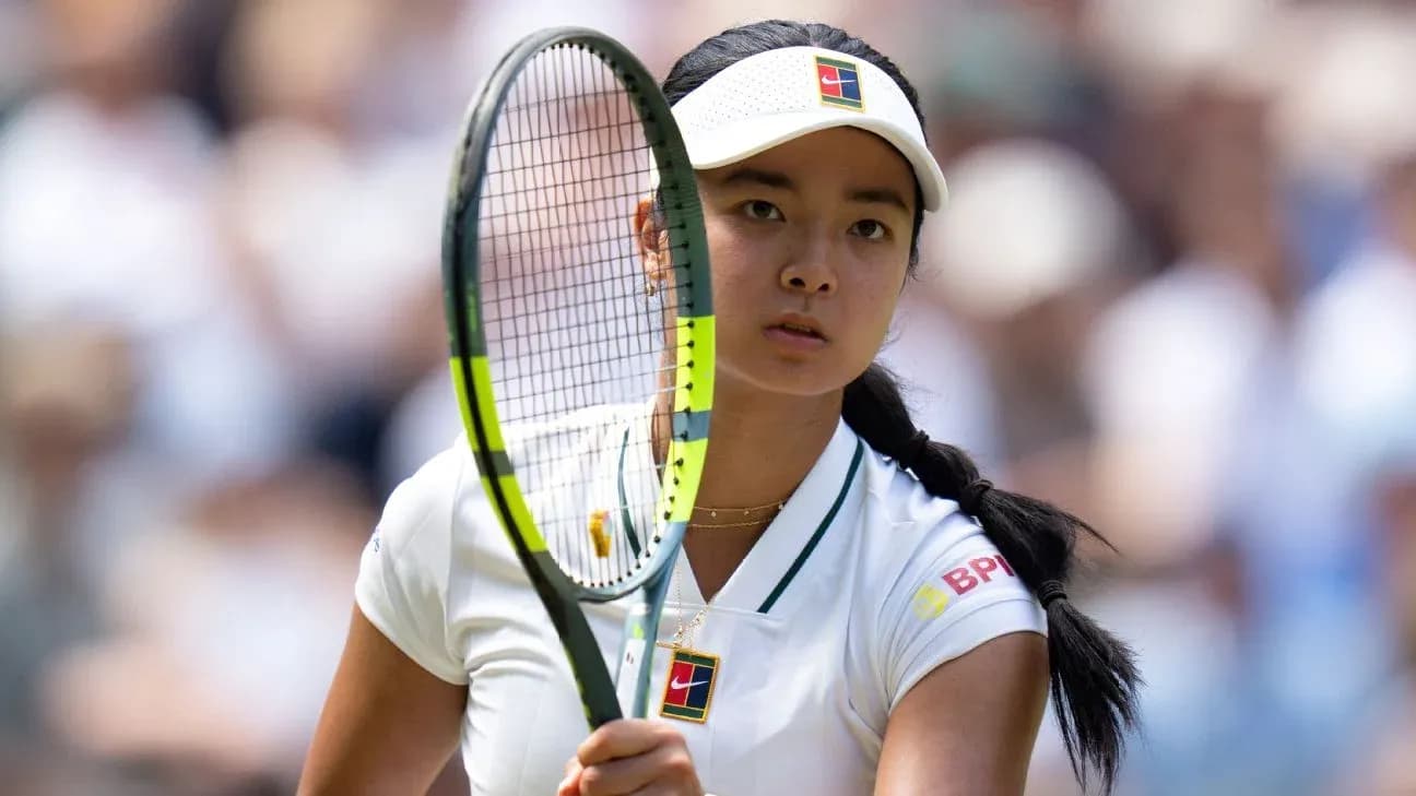 Tennis player preparing to serve on court Tennis player preparing to serve on court