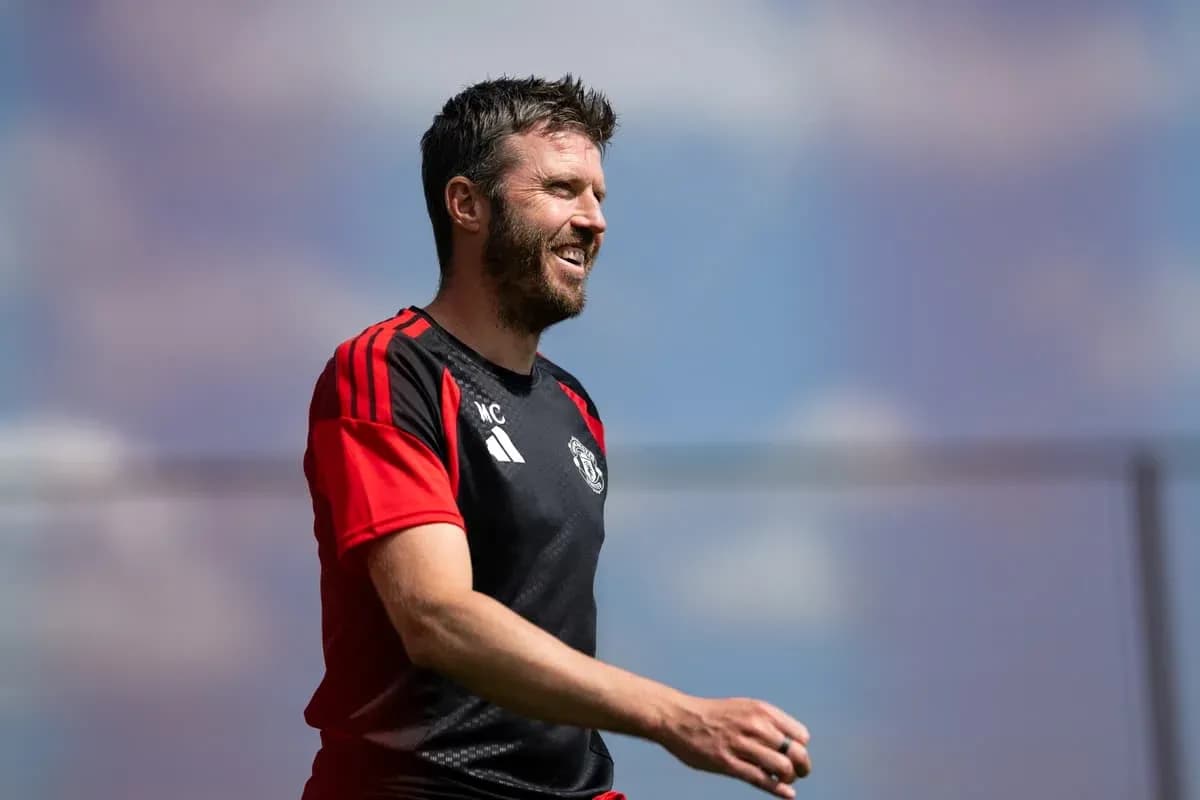 Michael Carrick smiling during training session Michael Carrick smiling during training session