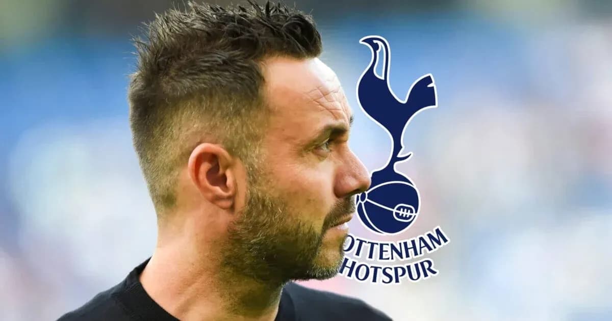 Man profile with Tottenham Hotspur logo in background Man profile with Tottenham Hotspur logo in background