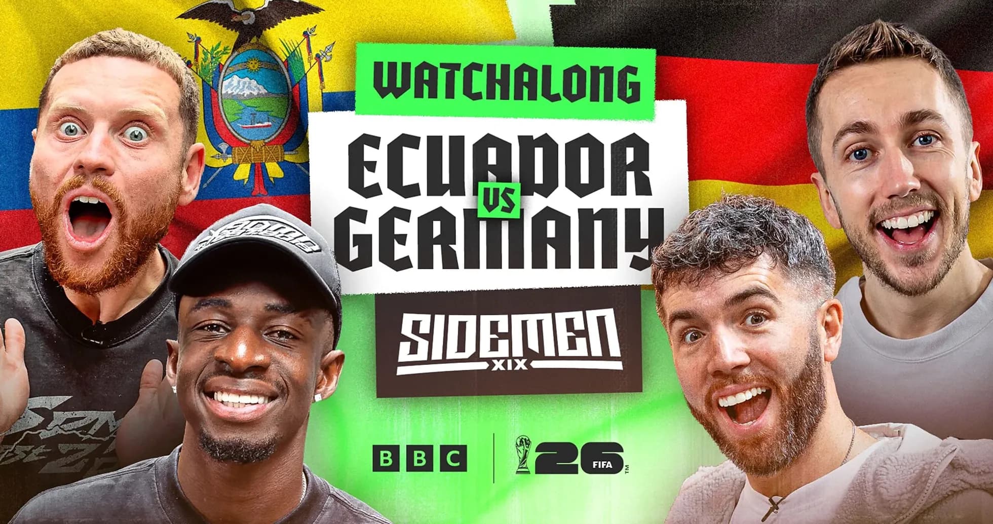 Sidemen hosts promoting Ecuador vs Germany watchalong Sidemen hosts promoting Ecuador vs Germany watchalong
