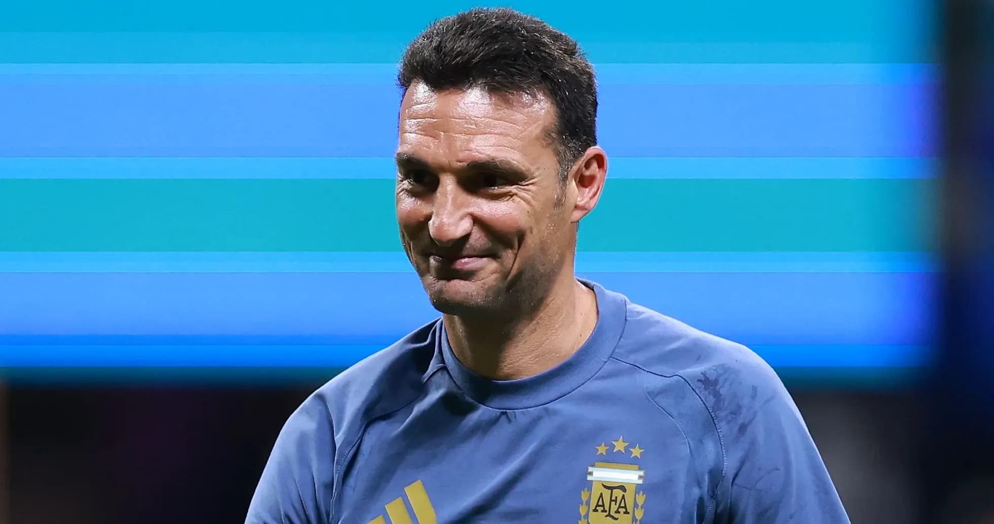 Argentina coach smiling during training session Argentina coach smiling during training session
