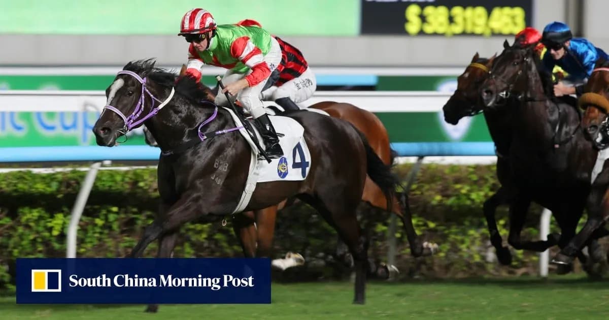 Jockey riding horse during a race at night Jockey riding horse during a race at night