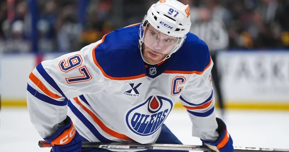 Oilers player on ice during a game Oilers player on ice during a game