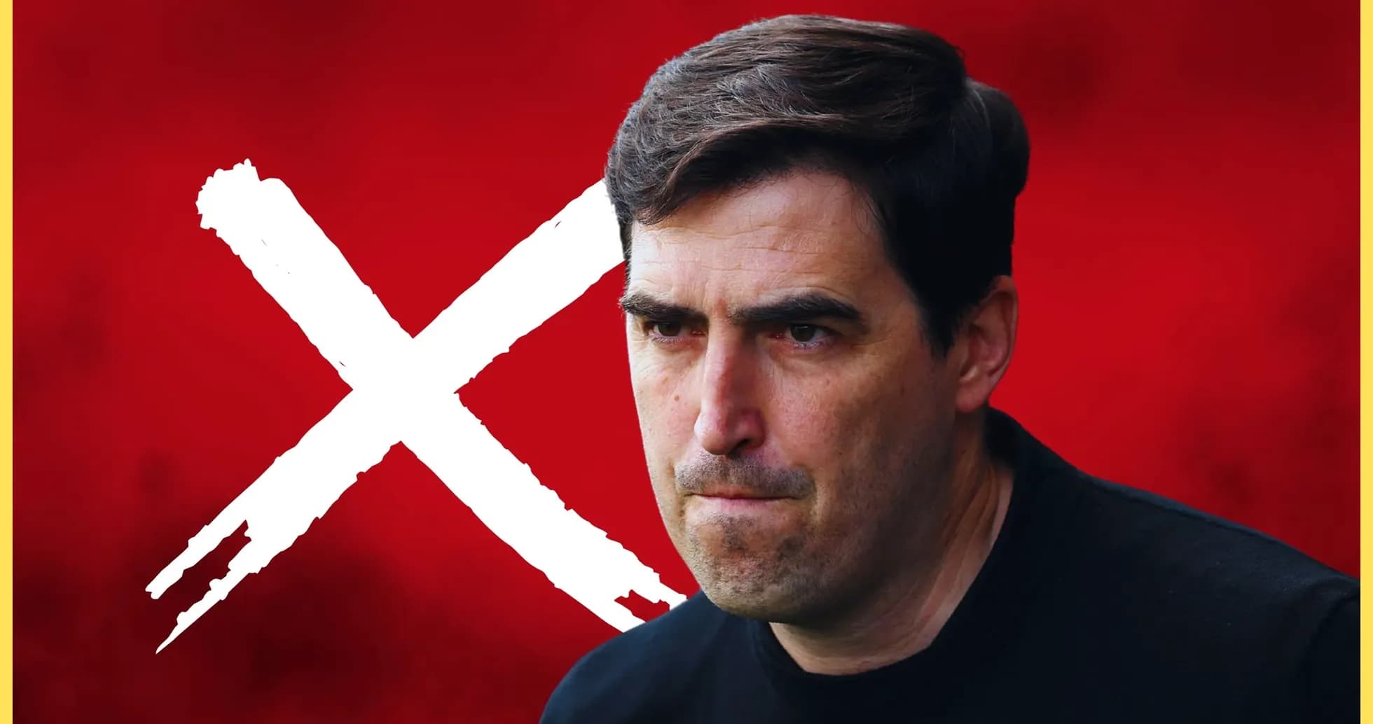 Coach with serious expression on red background Coach with serious expression on red background