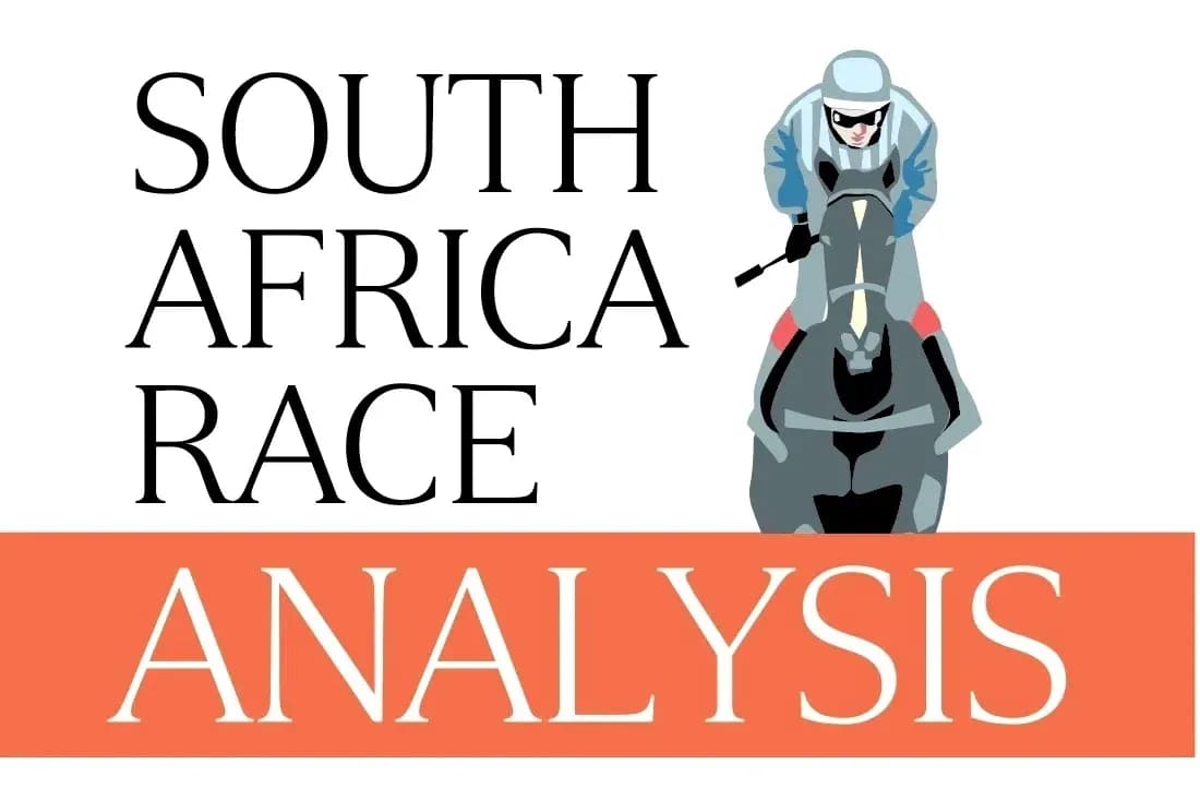 Jockey riding a horse with text 'South Africa Race Analysis' Jockey riding a horse with text 'South Africa Race Analysis'