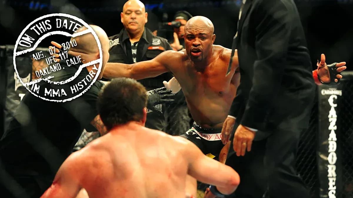 Fighter reacting after winning match at UFC 117 Fighter reacting after winning match at UFC 117
