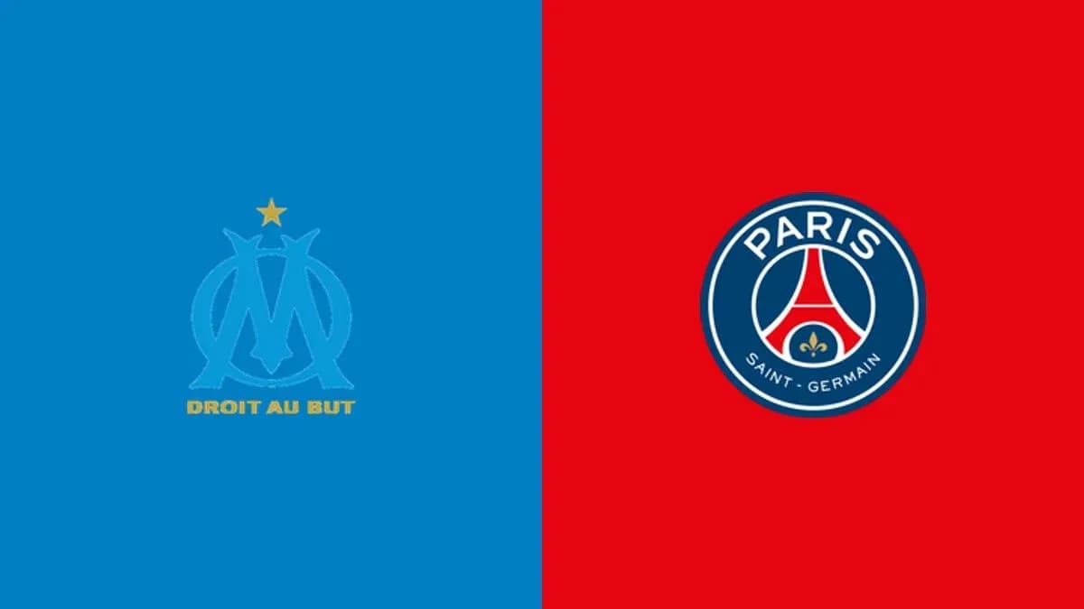 Logos of Olympique de Marseille and Paris Saint-Germain Logos of Olympique de Marseille and Paris Saint-Germain