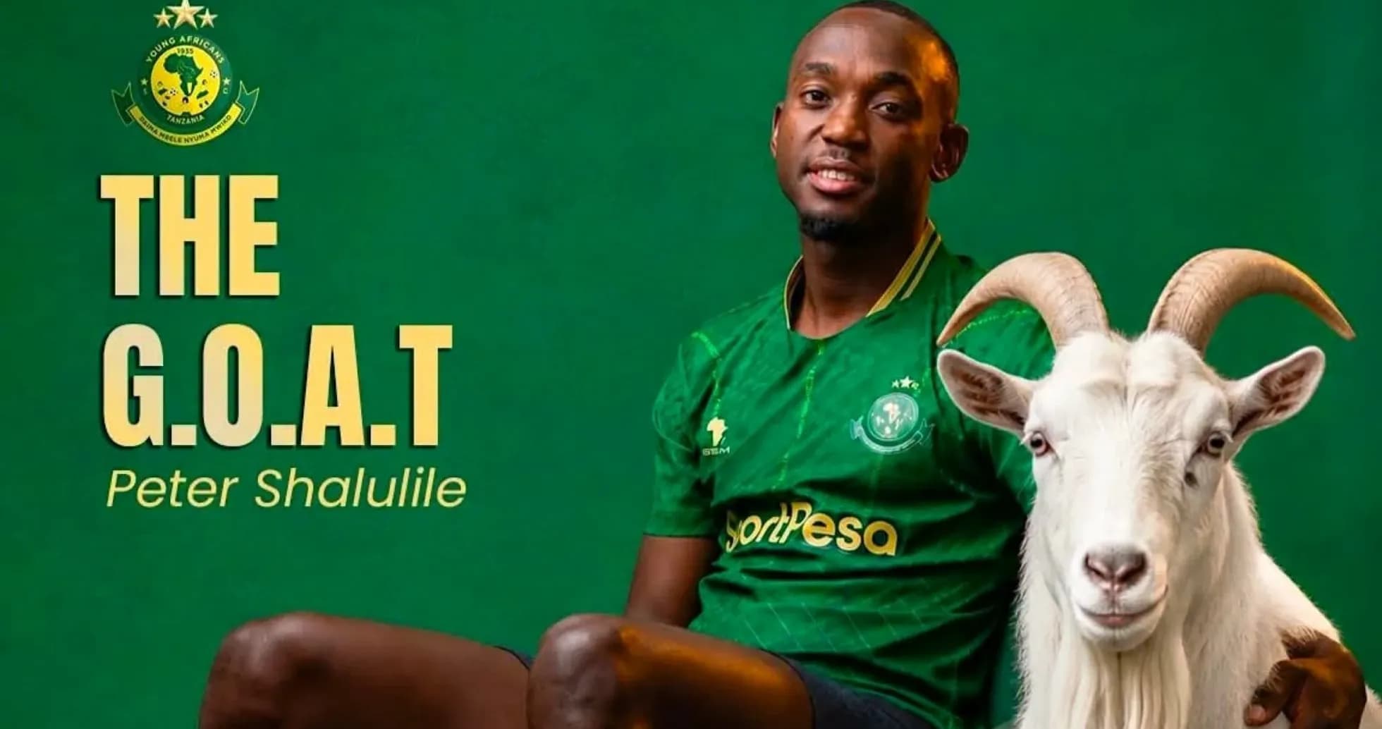 Peter Shalulile posing with a goat Peter Shalulile posing with a goat
