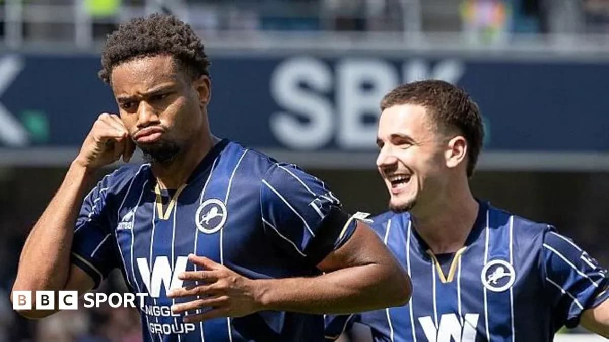 Millwall players celebrating a goal during match Millwall players celebrating a goal during match
