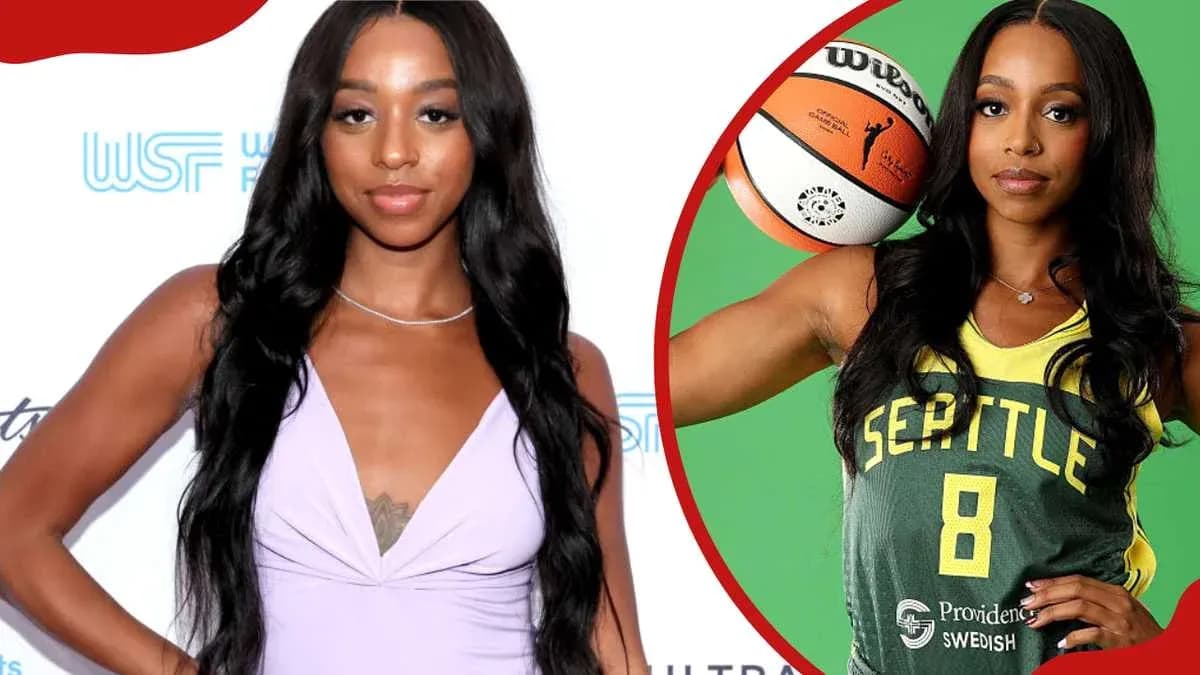 Basketball player posing in uniform and casual attire Basketball player posing in uniform and casual attire